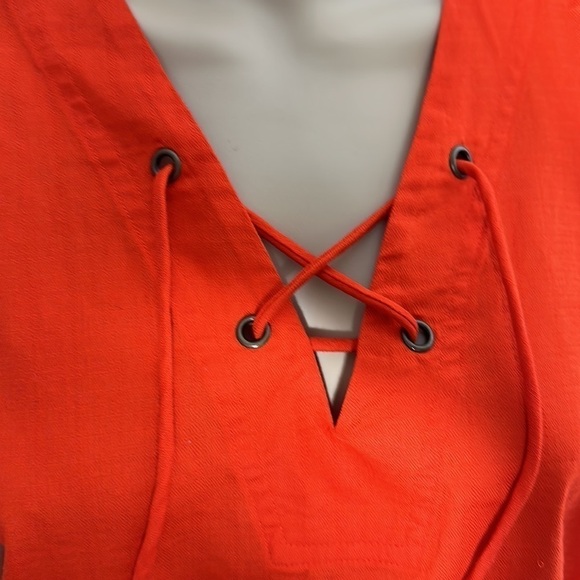 Knox Rose Warm Orange Blouse Top (8L98M9) - Picture 3 of 4